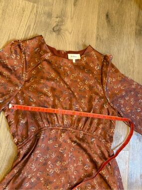 Bohme Rust Floral Puff Sleeve Dress